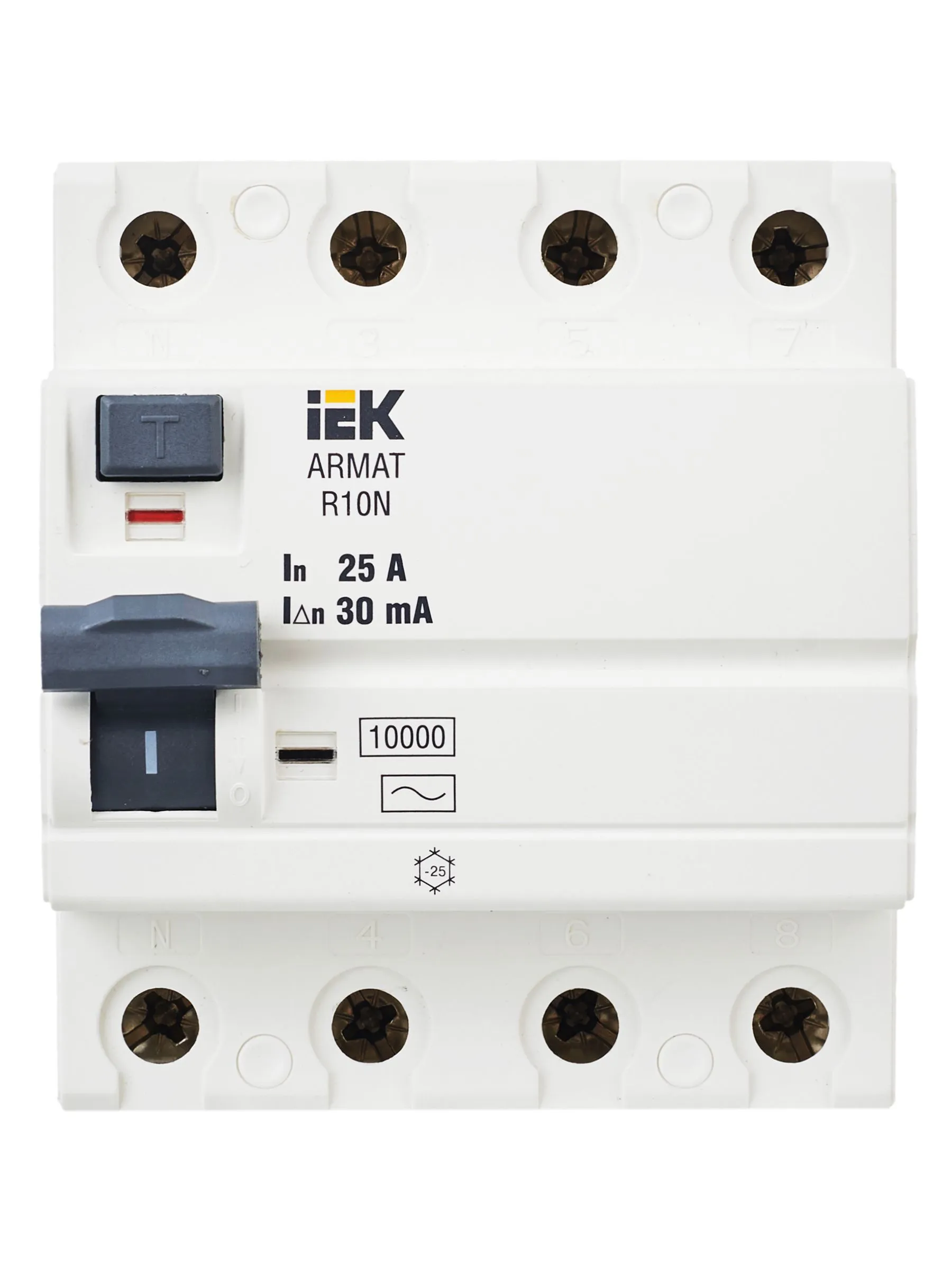 ARMAT Выключатель дифференциального тока R10N 4P 25А 30мА тип AC IEK - Фото 6