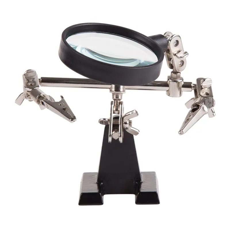 Держатель Третья рука, 2 зажима, лупа 60мм (2.5х), основание чугун REXANT - Фото 5