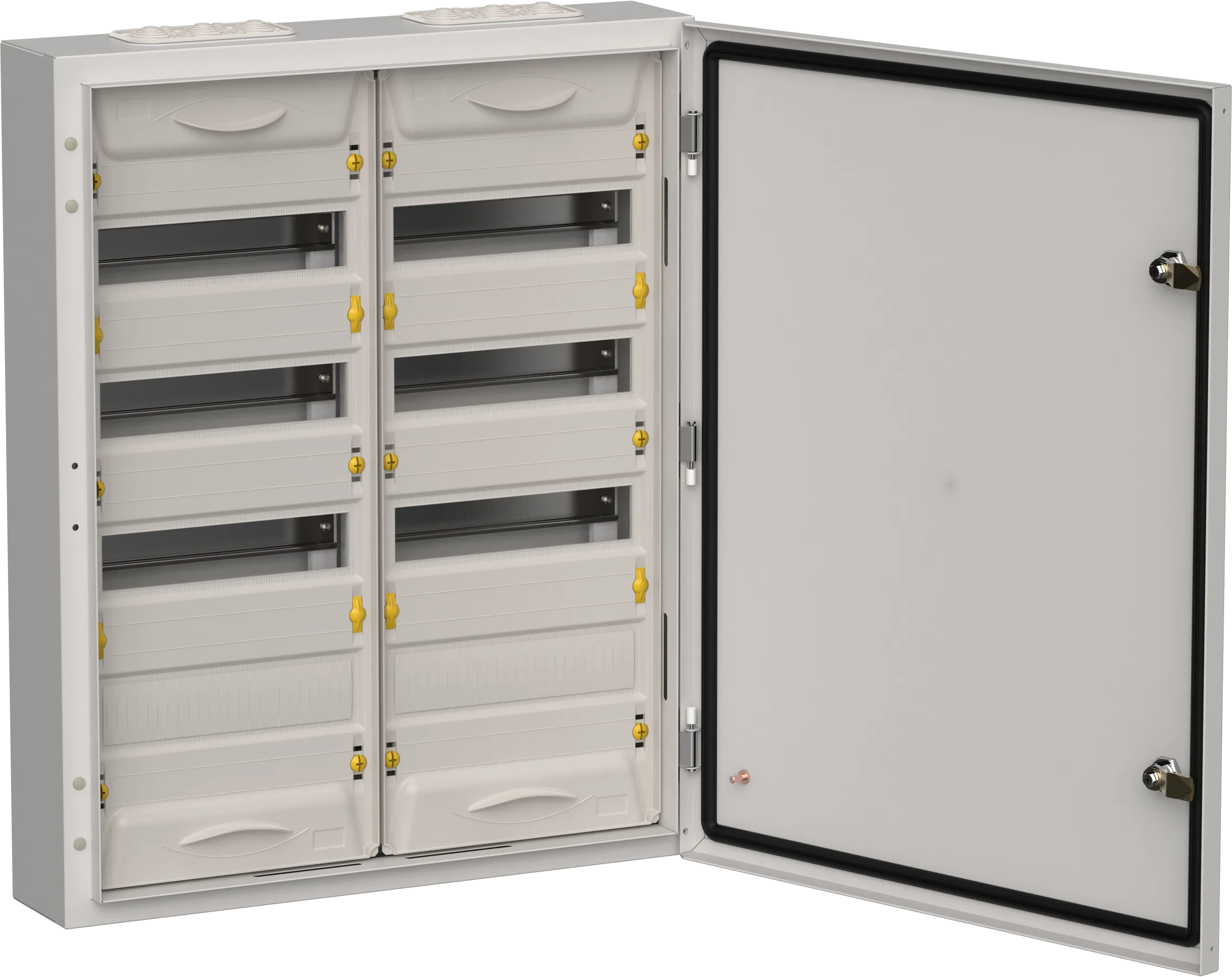TITAN 5 Корпус металлический ЩРн-96 (2х48) 710х570х140мм IP54 серый (одна дверь) IEK TI5-50-N-2X048-54-7035