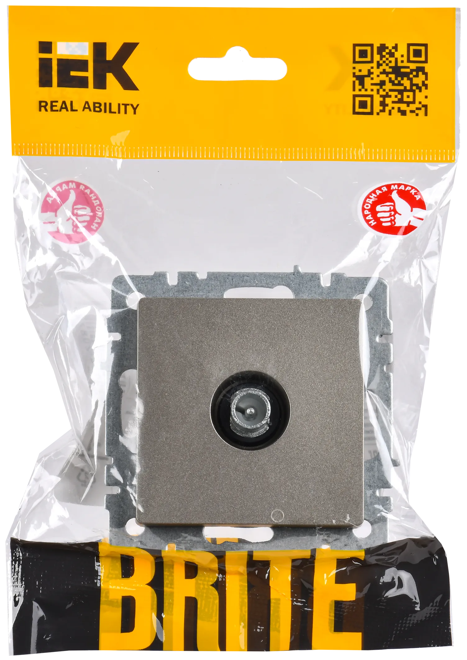 BRITE Розетка TV проходная РТВ10-0-БрШ шампань IEK - Фото 2