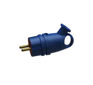 Вилка переносная угловая с кольцом каучук В 16-003 (синий) с заземлением ВЭТП0010