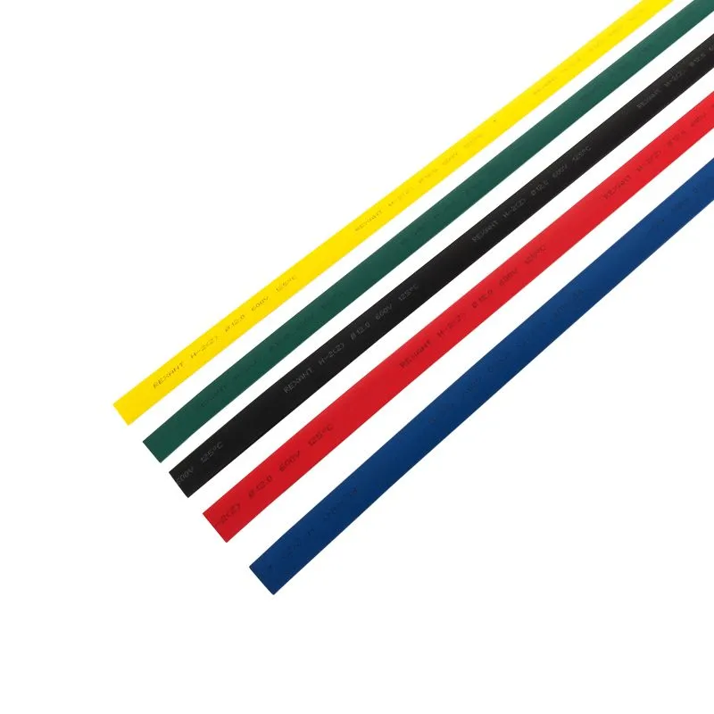 Набор термоусаживаемых трубок ТУТ нг 15,0/7,5мм, пять цветов, упаковка 50 шт. по 1м REXANT