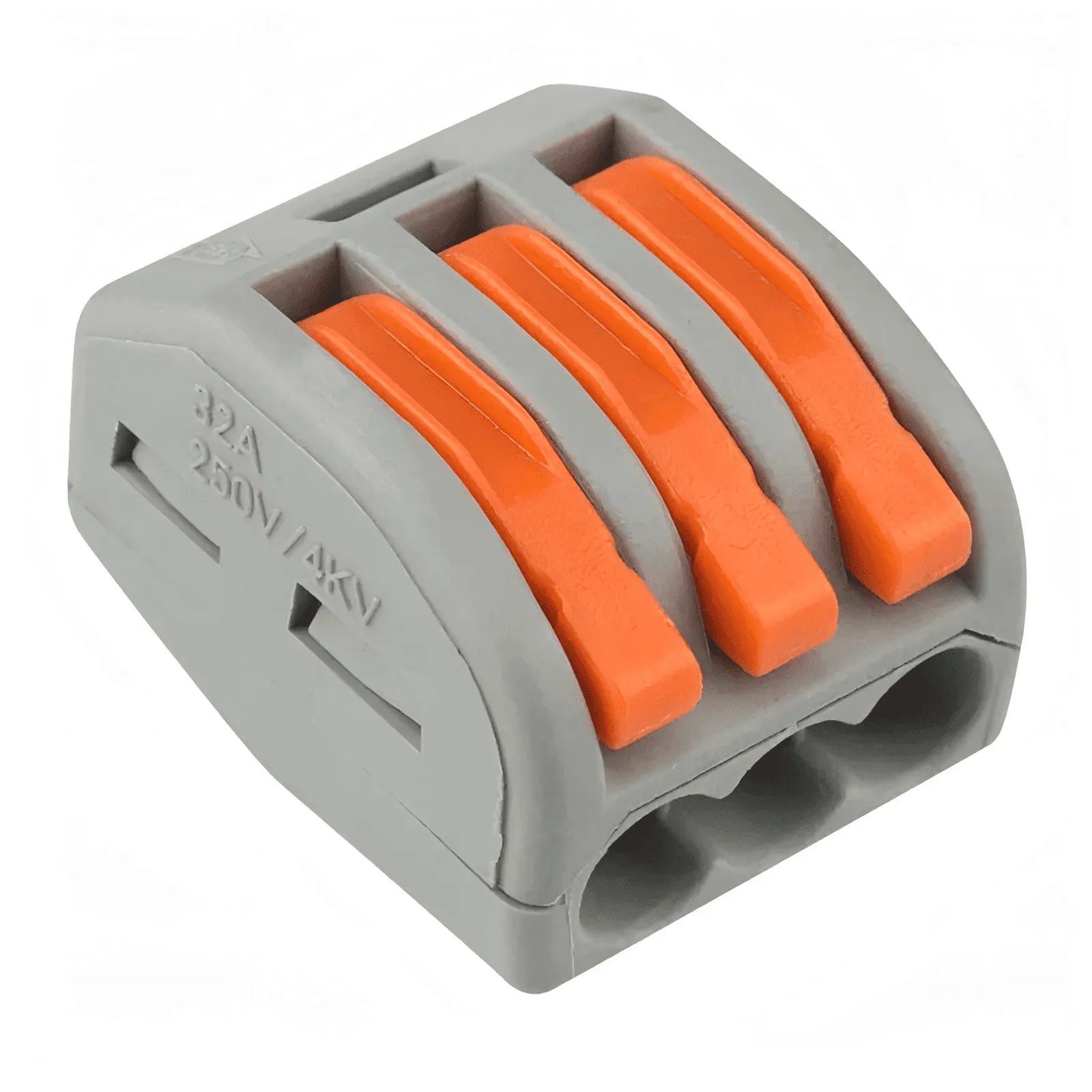 Клемма строительно-монтажная СМК 413 с рычагом, 3-проводная (50шт/уп) DEKRON AN1008-0014