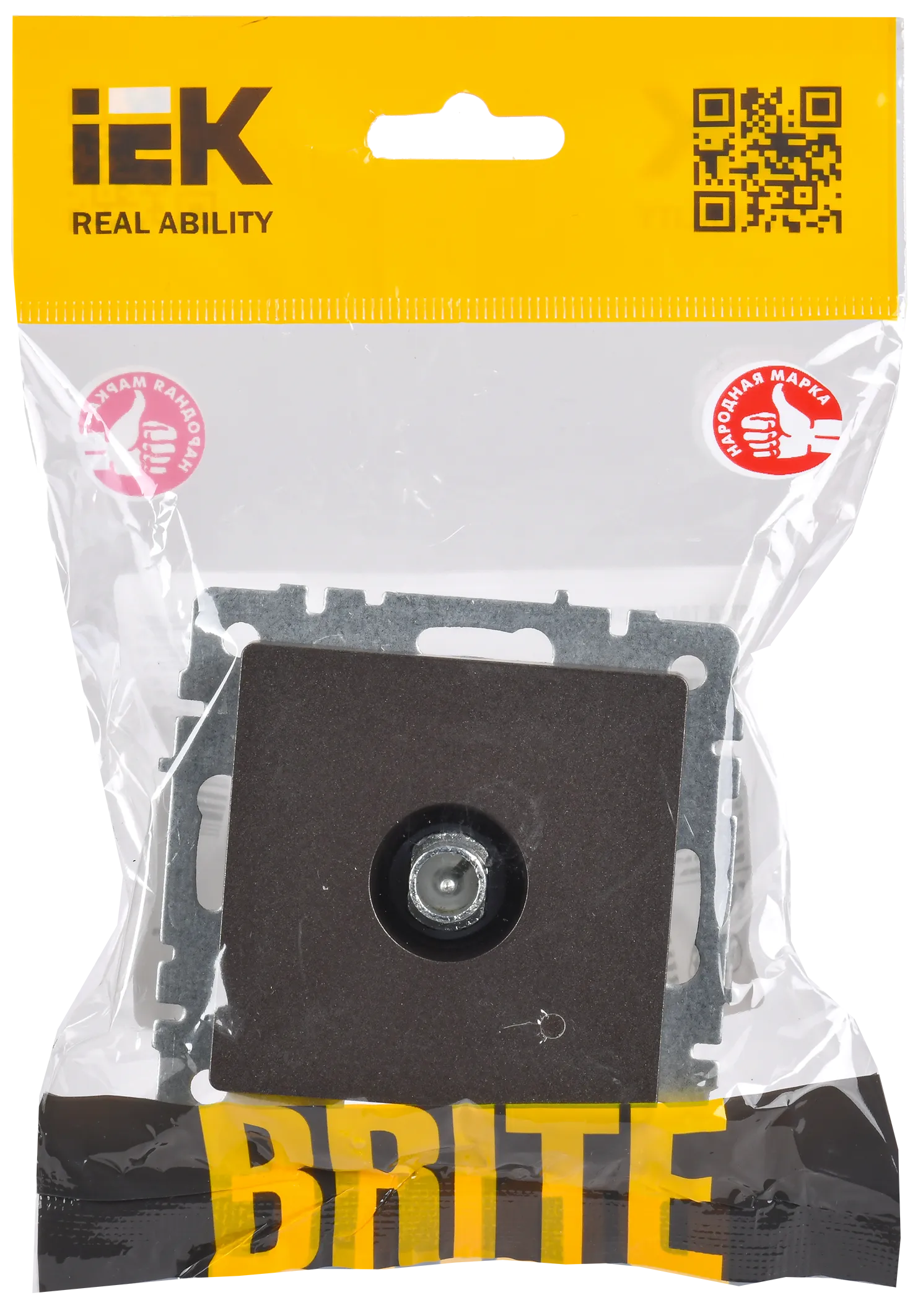 BRITE Розетка TV проходная РТВ10-0-БрТБ темная бронза IEK - Фото 2