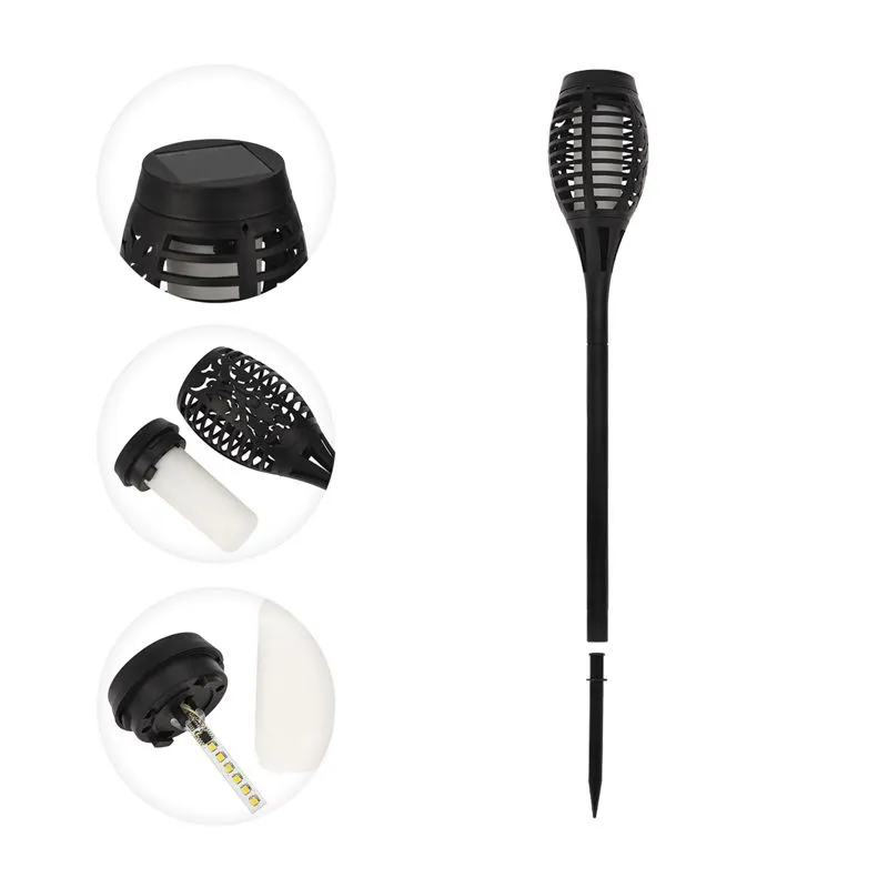 Светильник грунтовый Факел 3000К со встроенным аккумулятором, солнечной панелью, датчиком освещенности LAMPER - Фото 3