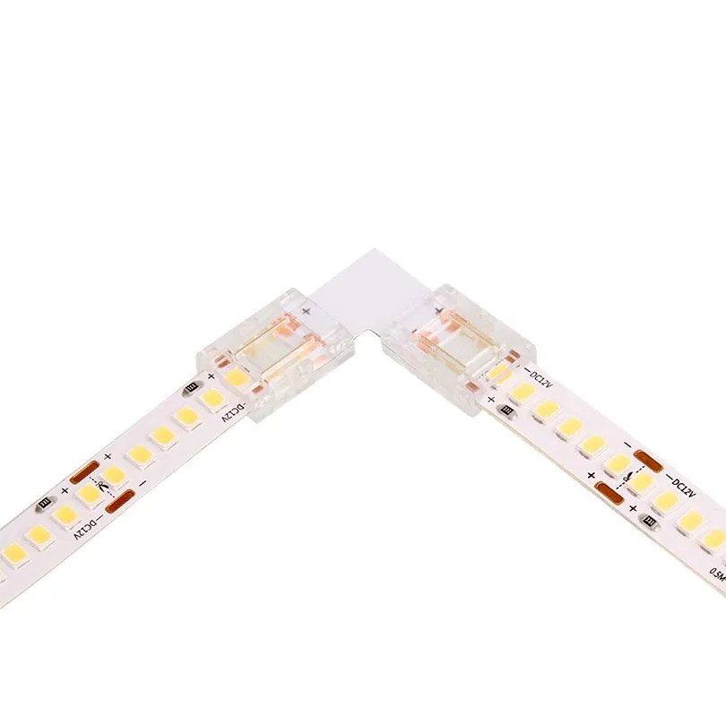 Коннектор WOLTA WLS-2PIN-10MM-MONO-L угловой для стабилизированной одноцветной SMD ленты 48В 120лед/м шириной 10мм. Цена за 1 шт., мин. кратность 3 шт - Фото 2