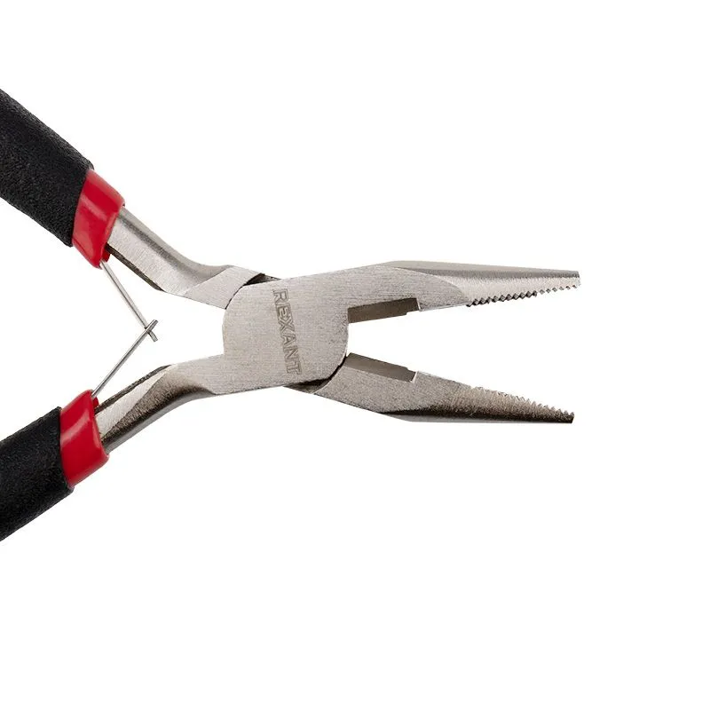Тонкогубцы мини 120мм никелированные, авторазжим, обливные рукоятки REXANT - Фото 3