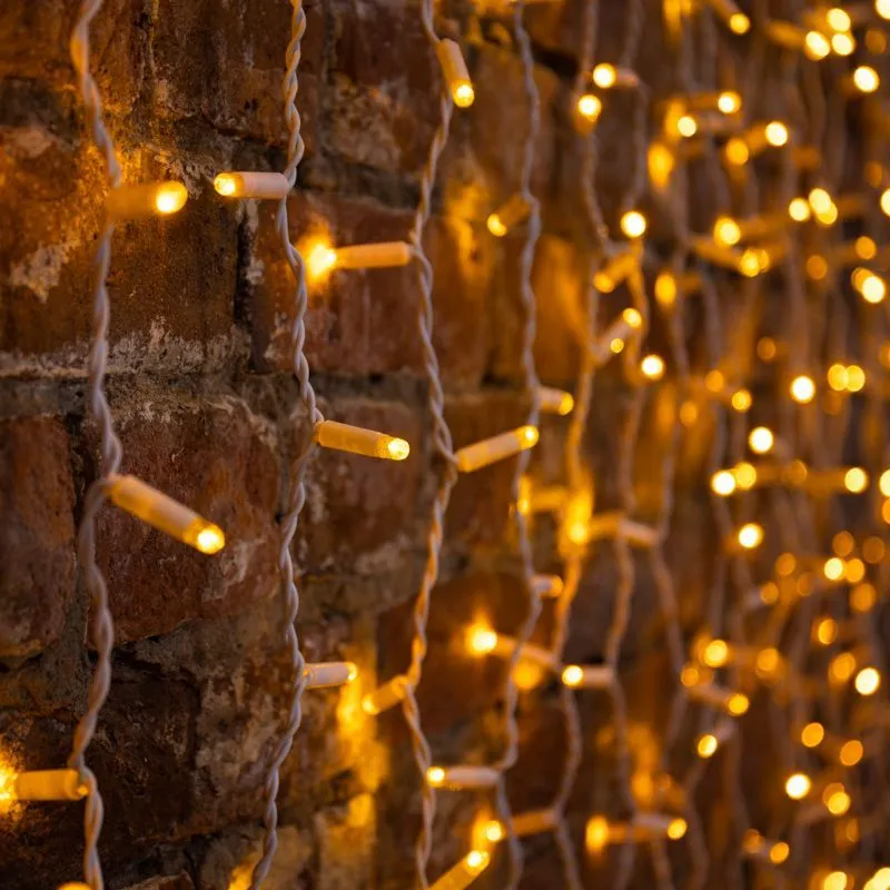 Гирлянда Светодиодный Дождь 2х3 м, постоянное свечение, белый провод, 230 В, диоды ЖЁЛТЫЕ (шнур пита 235-131