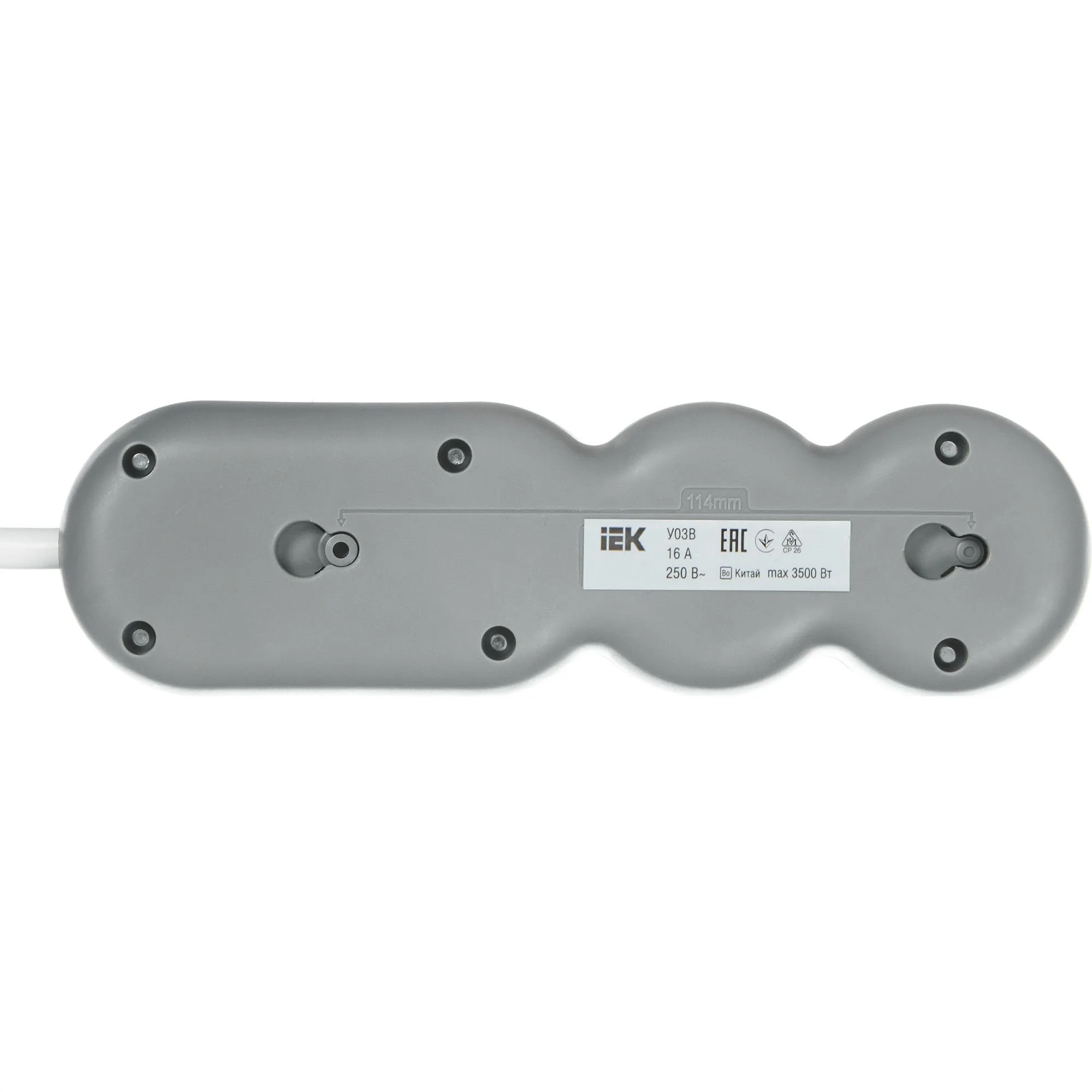 Удлинитель У03В 3 места с заземлением 5м 3х1,5мм2 16А/250В UNO IEK - Фото 3