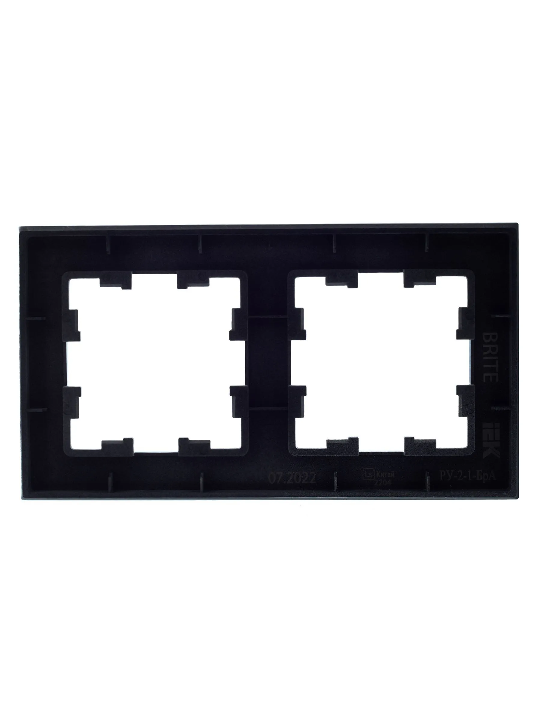 BRITE Рамка 2 -местная РУ-2-1-БрА металл алюминий IEK - Фото 6