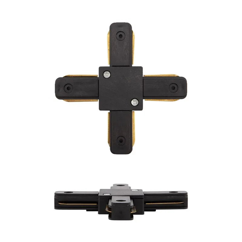 Коннектор для однофазного шинопровода X-образный черный REXANT - Фото 2