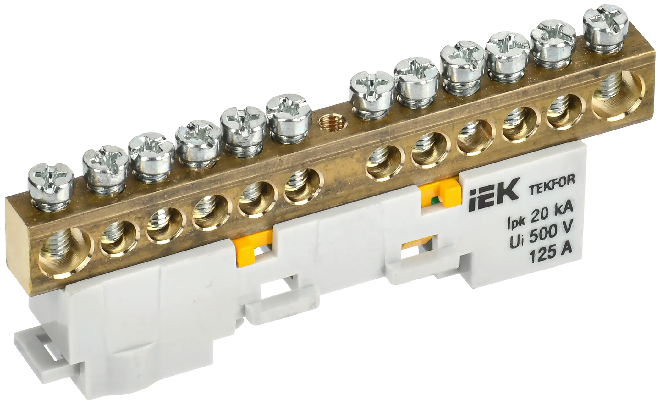 TEKFOR Шина PE "земля" неизолированная на универсальном держателе 8х12-12-Ж IEK TF-NN20-12-DL-K05