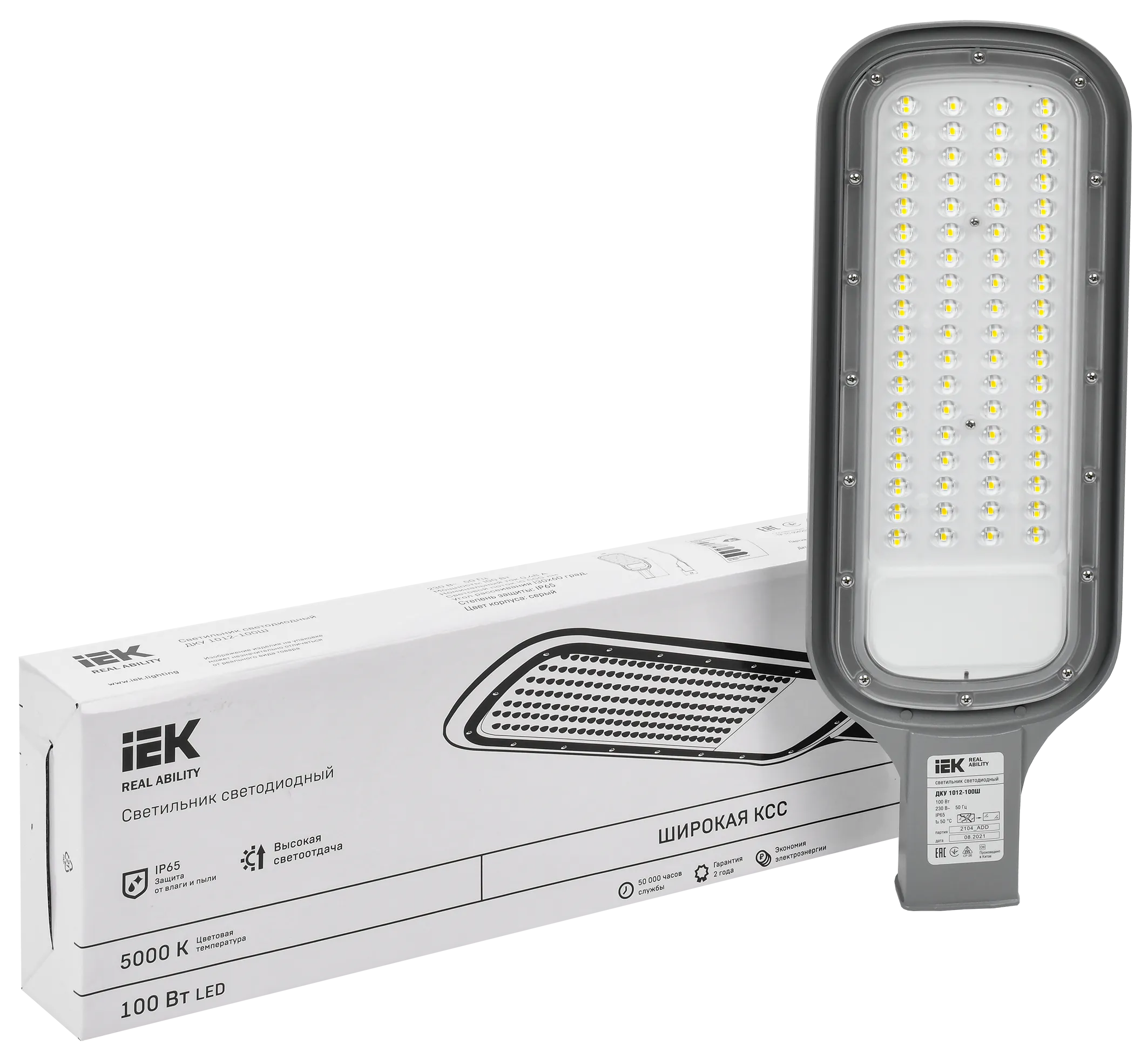 Светильник светодиодный консольный ДКУ 1012-100Ш 5000К IP65 серый IEK - Фото 3