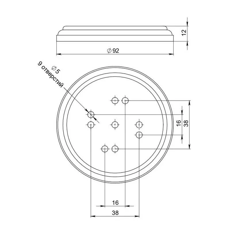 Подложка одноместная "Элегант", цвет-  темный дуб,  ТМ "МЕЗОНИНЪ" GE70711-26 - Фото 2