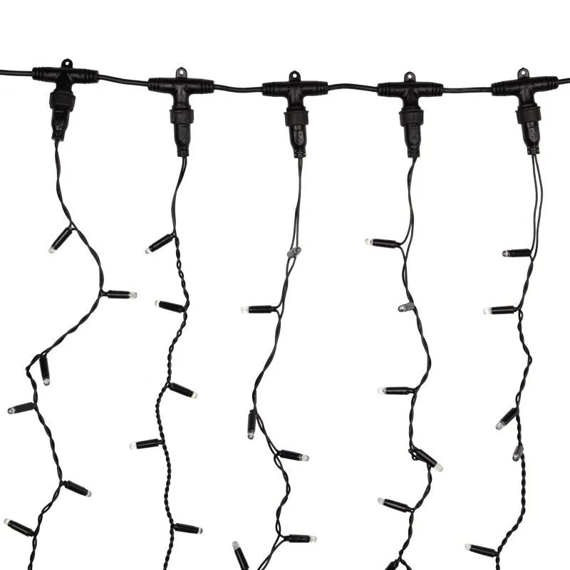 Гирлянда Светодиодный Дождь 2х3м, эффект мерцания, черный провод, 230 В, диоды ЖЁЛТЫЕ (шнур питания - Фото 3