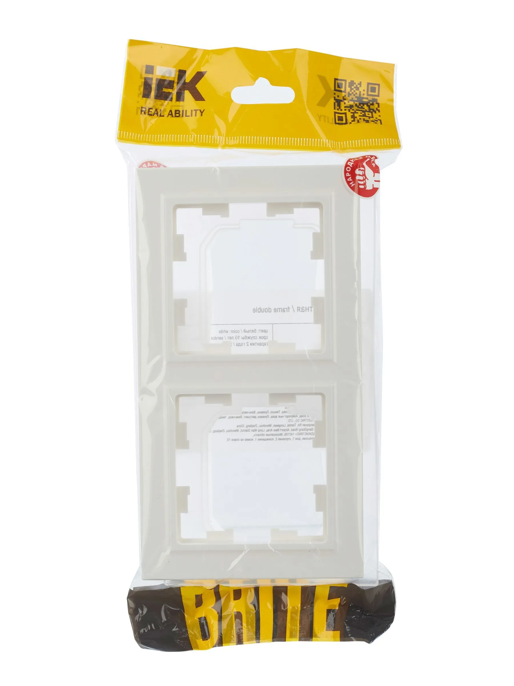 BRITE Рамка 2-местная IP44 РУ-2-БрБ-44 белый IEK - Фото 6