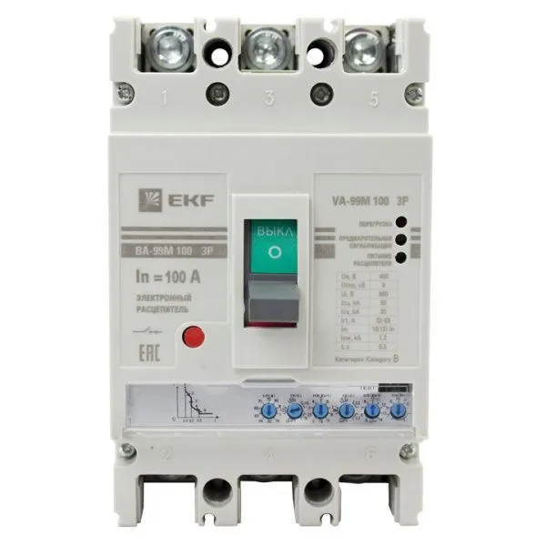ВА-99М 100/63А 3P 50кА с электронным расцепителем EKF - Фото 2