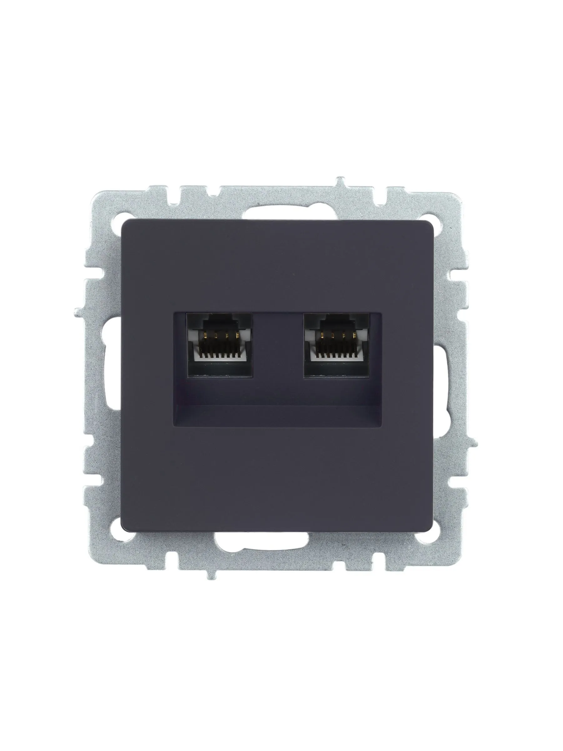 BRITE Розетка двойная RJ11+RJ45 кат.5E РК/Т12-БрГ графит IEK - Фото 3