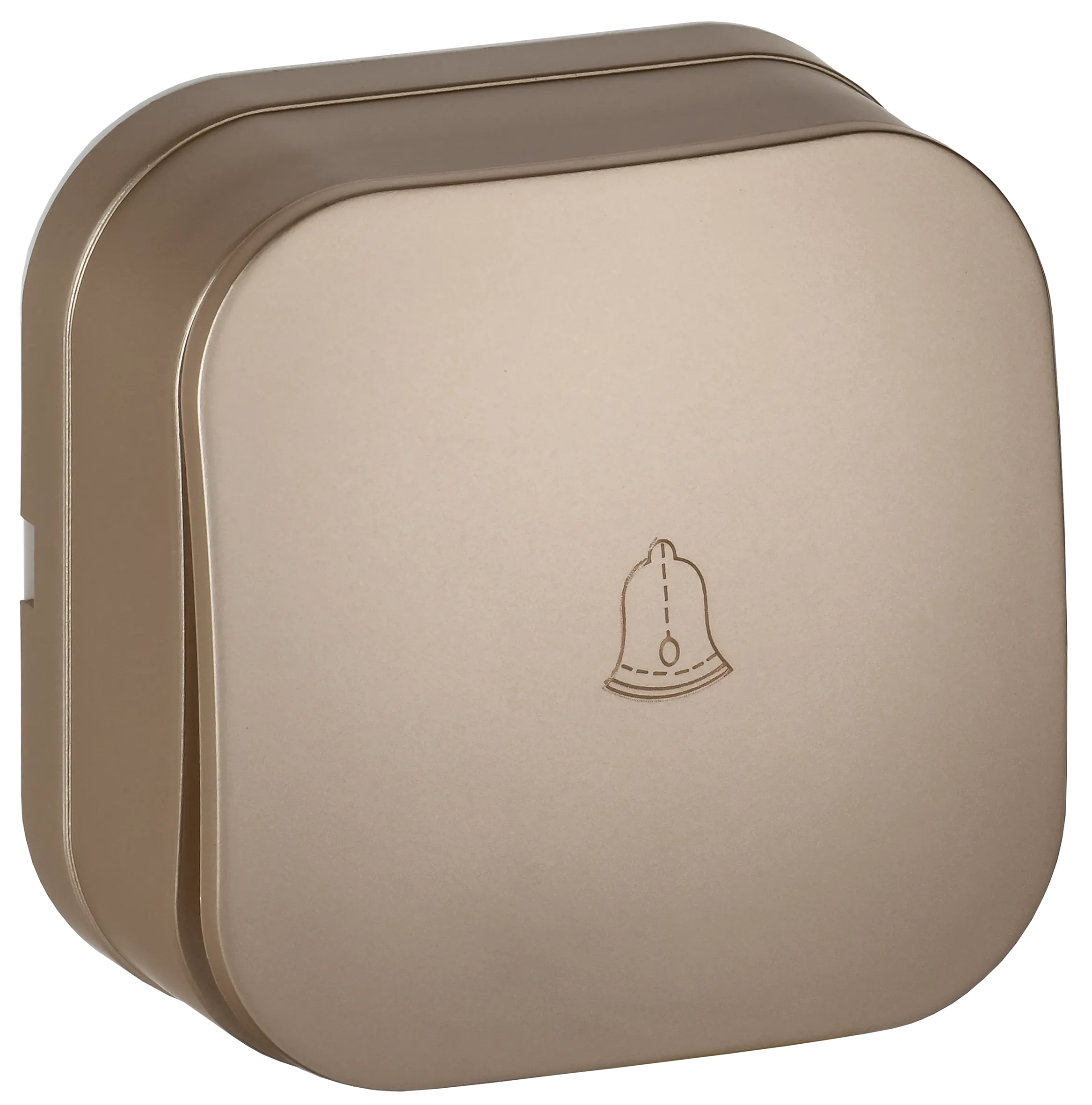 GLORY Выключатель 1-клавишный для открытой установки самовозвратный 10А ВСс20-1-0-ХШм шампань матовый IEK EVH14-K37M-10