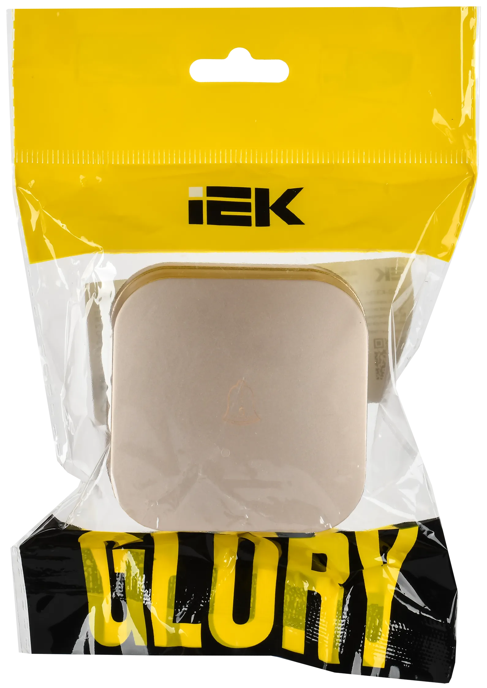 GLORY Выключатель 1-клавишный для открытой установки самовозвратный 10А ВСс20-1-0-ХШм шампань матовый IEK - Фото 2