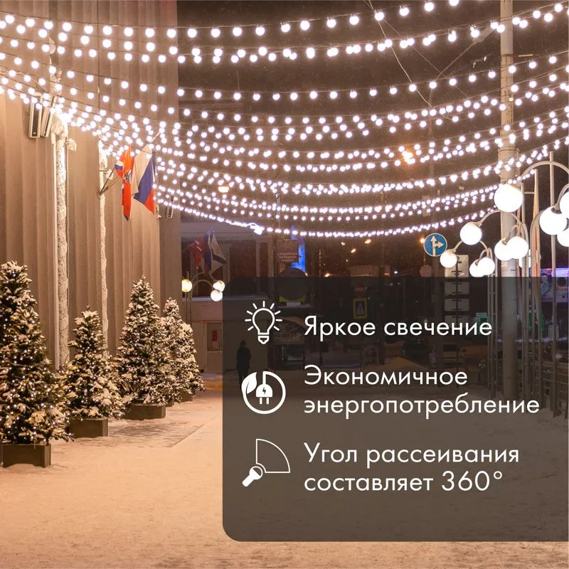 Ретро-лампа филаментная ST45, E27, 2 LED, 2Вт, ТЕПЛЫЙ БЕЛЫЙ, 230В, IP65 NEON-NIGHT - Фото 2