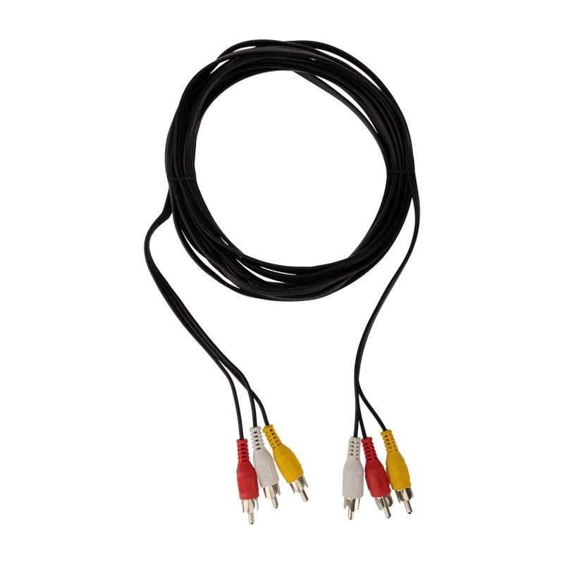 Шнур 3 RCA - 3 RCA, 5м, черный REXANT - Фото 2