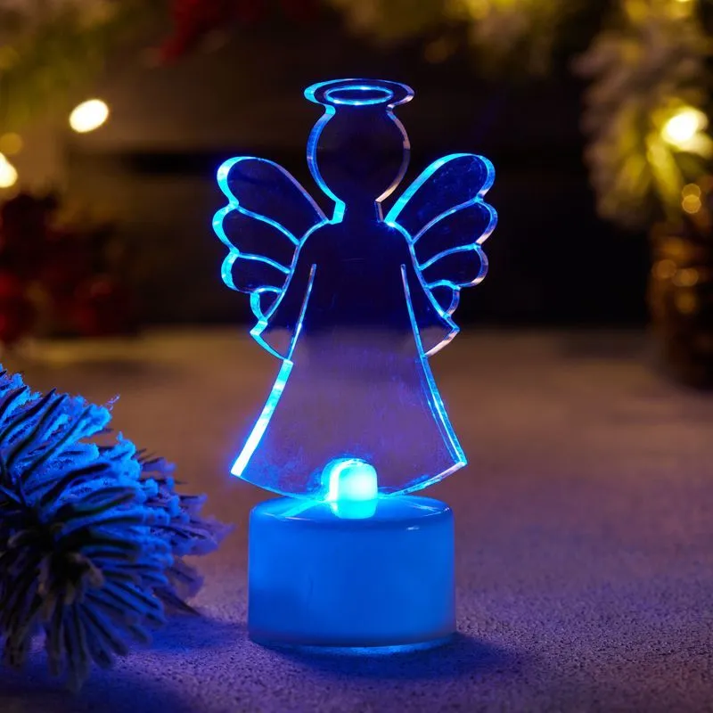 Фигура светодиодная на подставке Ангел 2D, RGB 501-044