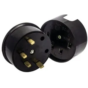 Разъем РШ-ВШ 32А 380В 3P+PE ОУ карболитовый черн. EKF AS-380-O-04