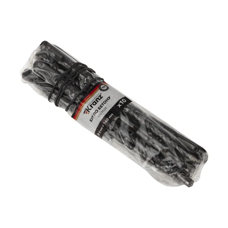 Бур по бетону 6x160x100мм SDS PLUS (10 шт) KRANZ - Фото 2