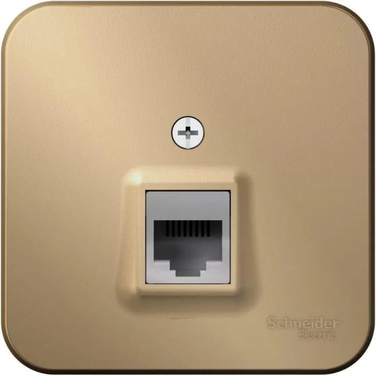 Розетка телефонная 1-м ОП Blanca RJ11 с изолир. пластиной титан SE BLNIA011004 - Фото 2