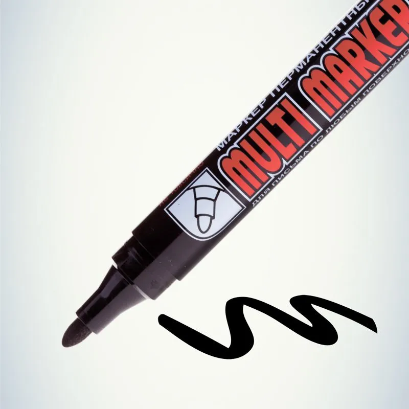 Маркер перманентный Multi Marker 3мм, черный, пулевидный Crown - Фото 2