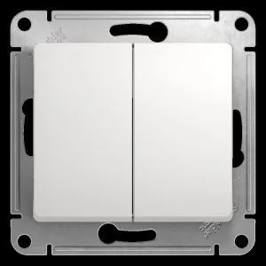 Выключатель 2-кл. СП Glossa 10А IP20 (сх. 5) 10AX механизм бел. SE GSL000151 275158