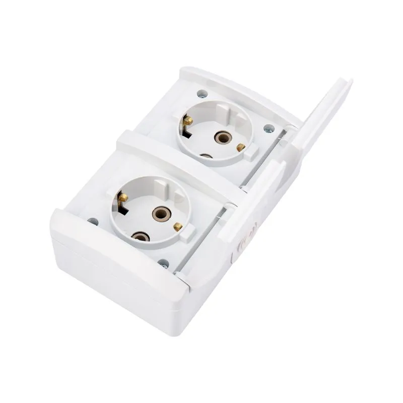 Блок горизонтальный 2 розетки (керамика) INDUSTRIAL IP54 с/з, о/у, белый KRANZ - Фото 3