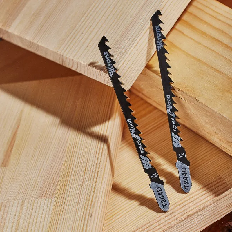 Пилка для электролобзика по дереву T244D 100 мм 6 зубьев на дюйм 8-60 мм фигурный рез (2 шт./уп.) Kranz - Фото 2