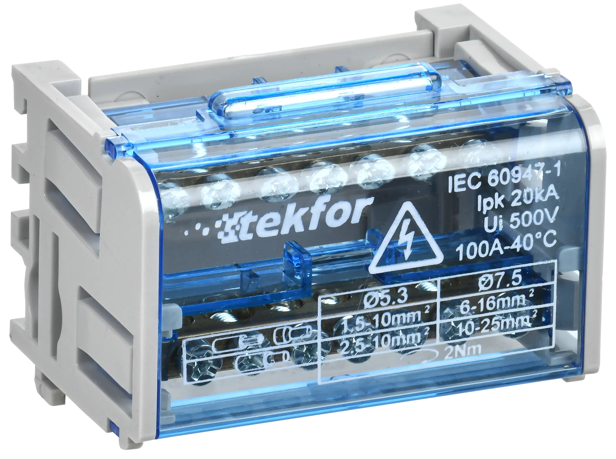 TEKFOR Шины на DIN-рейку (кросс-модуль) ШНК 2х7 L+PEN IEK TF-DN10-2-07-100