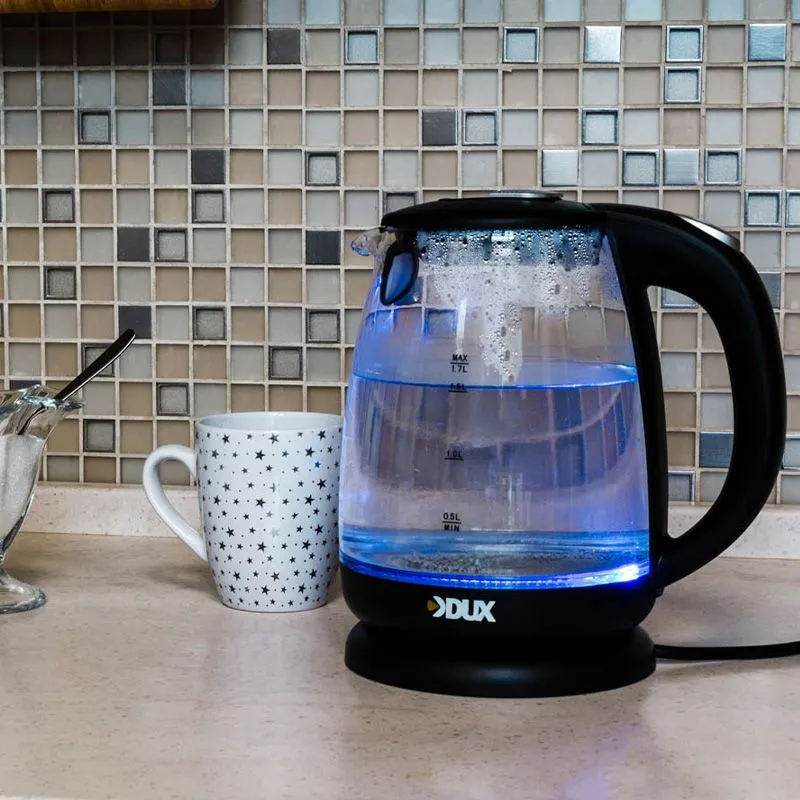 Чайник электрический стекло/пластик 1,7 литра, 2200 Вт/220В  (DX-1258B)  DUX - Фото 2
