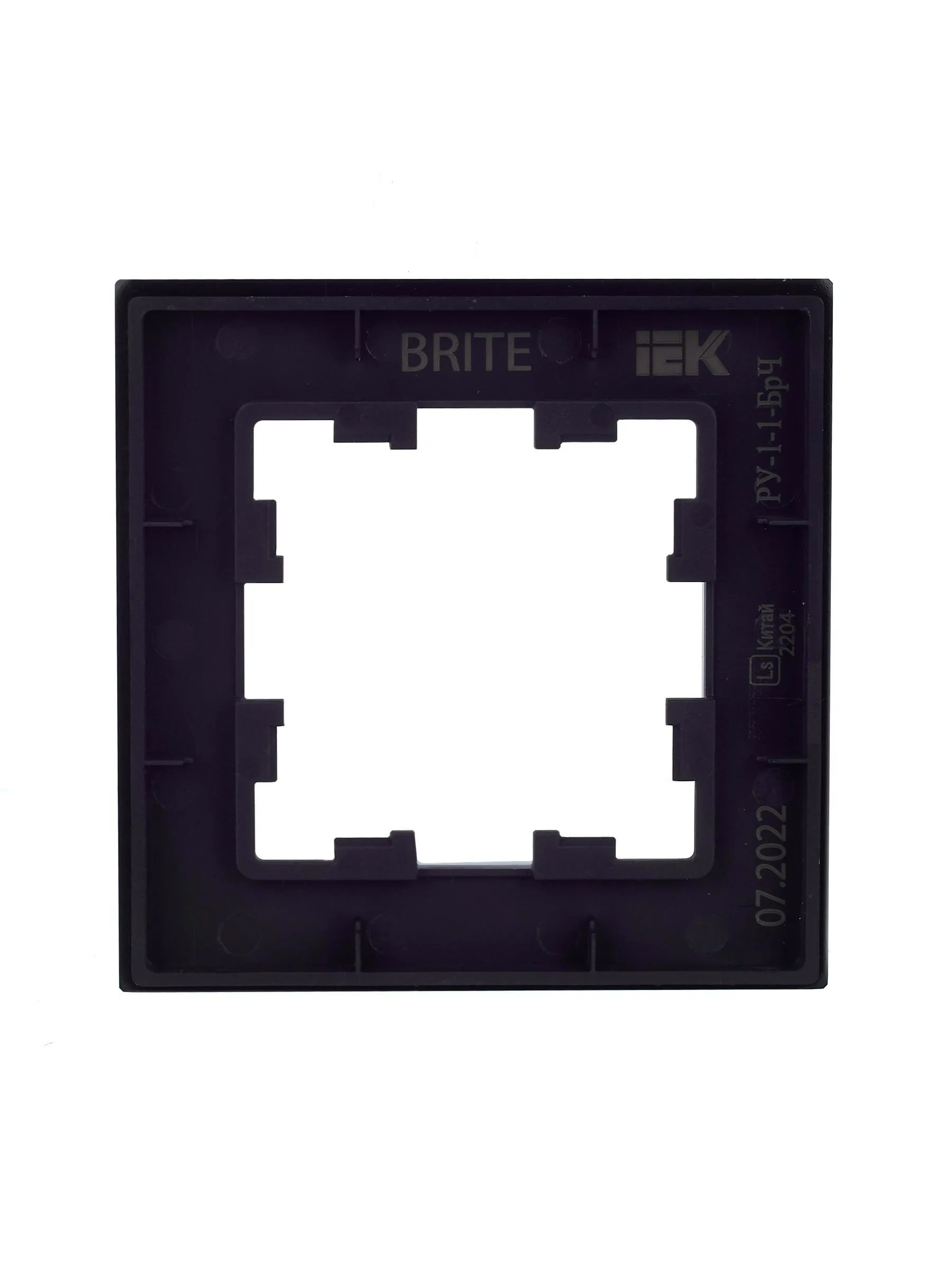 BRITE Рамка 1 -местная РУ-1-1-БрЧ металл черный IEK - Фото 4
