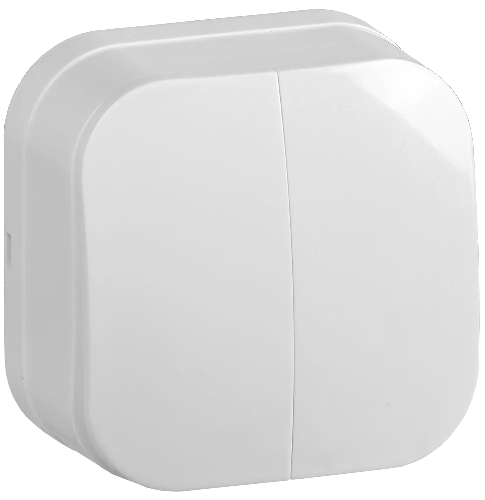 GLORY Выключатель 2-клавишный для открытой установки 10А ВС20-2-0-ХБ белый IEK EVH20-K01-10