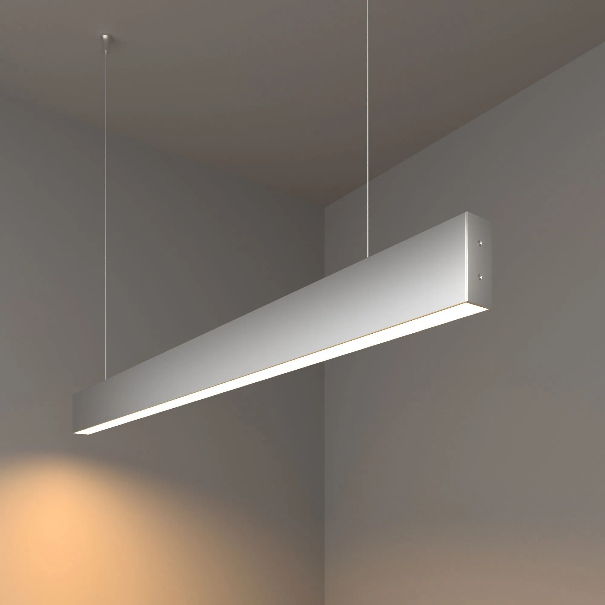 Светильник светодиодный линейный подвесной односторонний 103см 20Вт 3000К матовое серебро 101-200-30