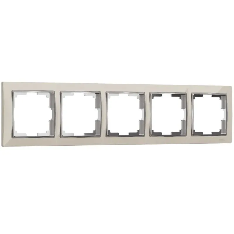 Рамка на 5 постов Snabb (слоновая кость хром) Werkel