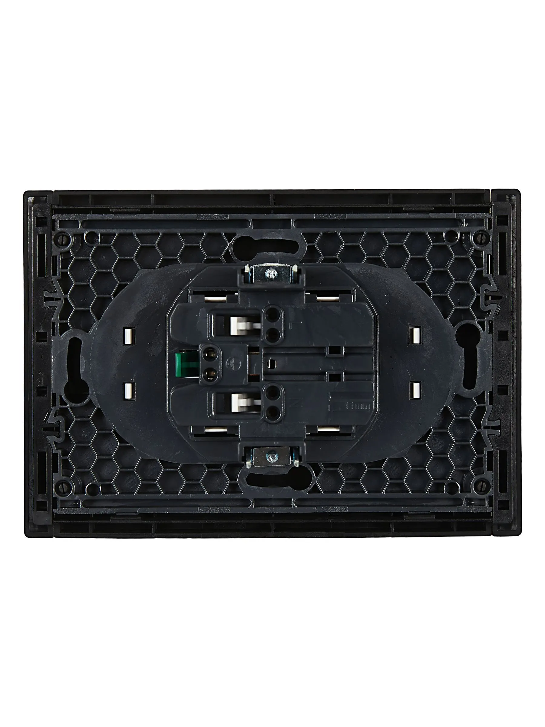 FORTE&PIANO Розетка 2-местная с заземлением без защитных шторок безвинтовое крепление 16А FP124 черный IEK - Фото 4