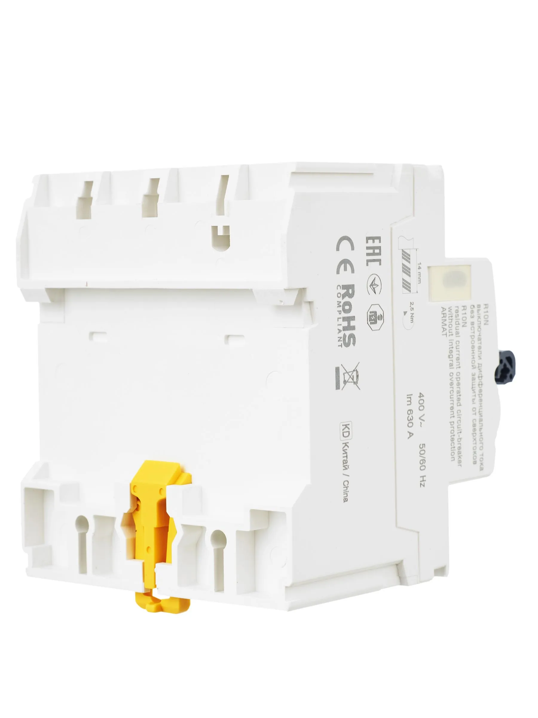 ARMAT Выключатель дифференциального тока R10N 4P 63А 100мА тип AC IEK - Фото 3