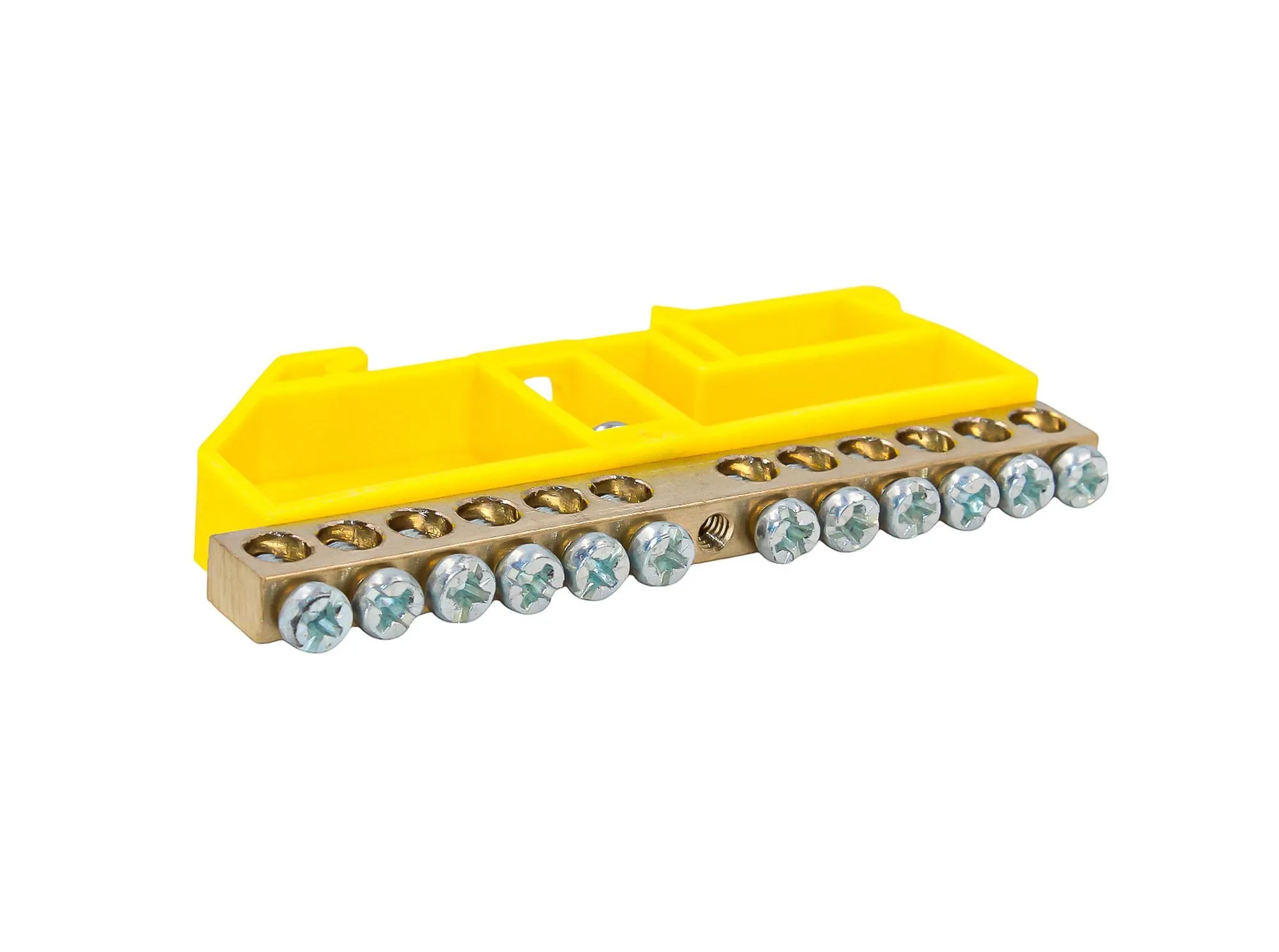 Шина PE "земля" на DIN-изоляторе ЖЕЛТЫЙ 6х9-12 - Фото 3