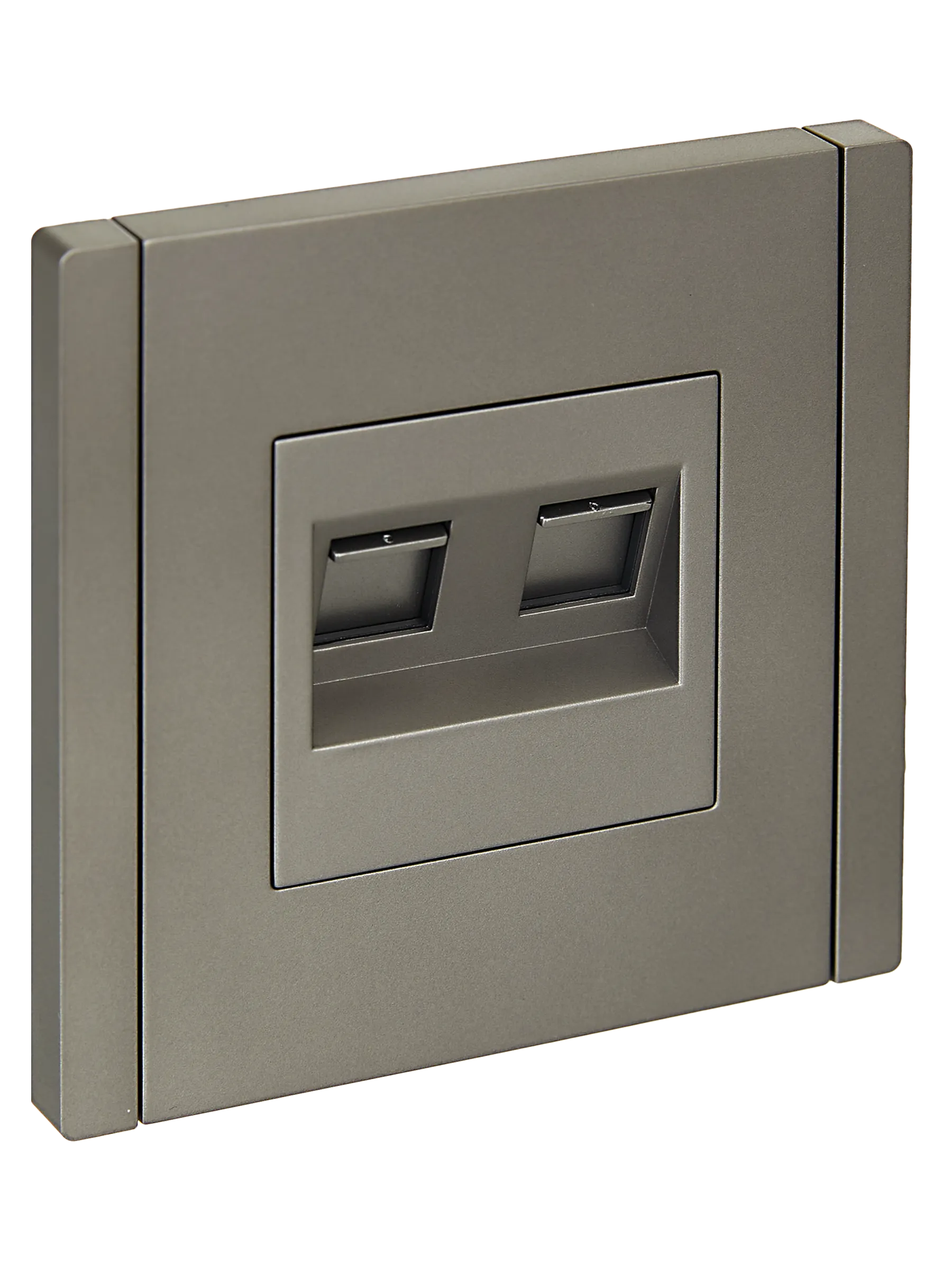 FORTE&PIANO Розетка компьютерная двойная RJ45 кат.5E FP533 сталь IEK FP-K20-1-K46