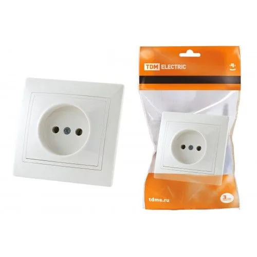 Розетка 2П 10А 250В белая "Таймыр" TDM ПП1213502021