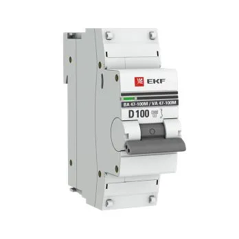Авт. выкл. 1P 100А (D) 10kA ВА 47-100M без тепл. расцепит. EKF PROxima