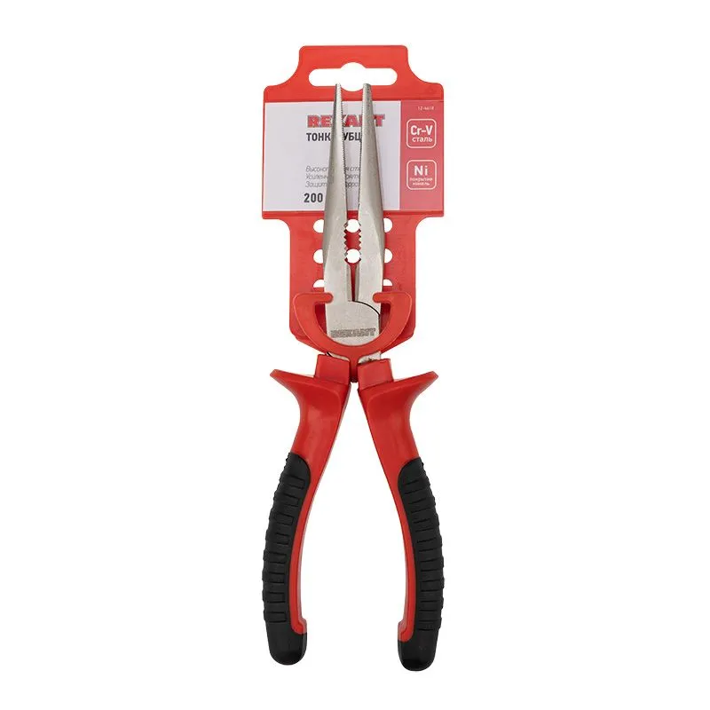 Тонкогубцы 200мм никелированные, двухкомпонентные рукоятки REXANT - Фото 2