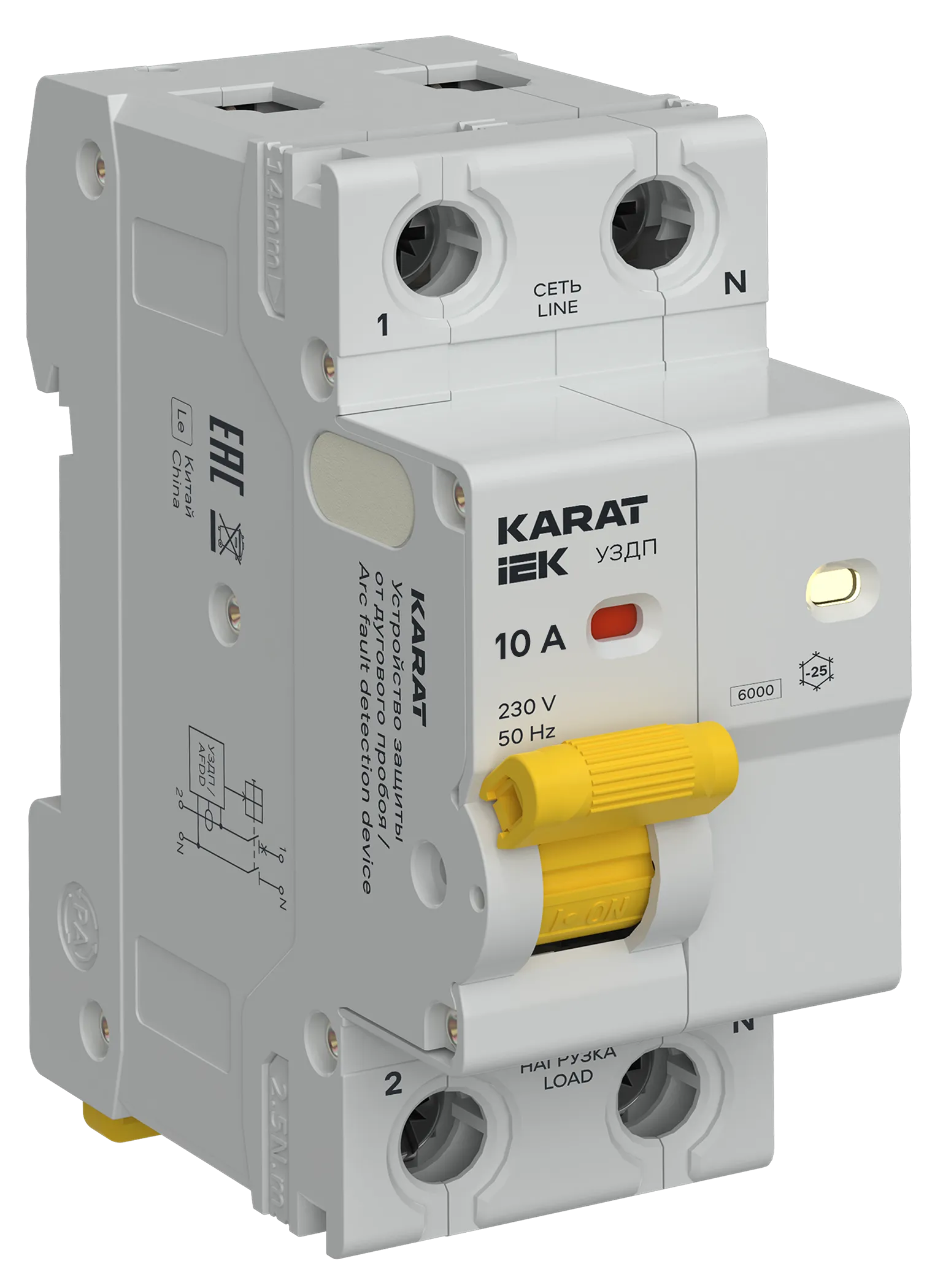 KARAT Устройство защиты от дугового пробоя 1P+N 10A IEK KA-DP10-1-010