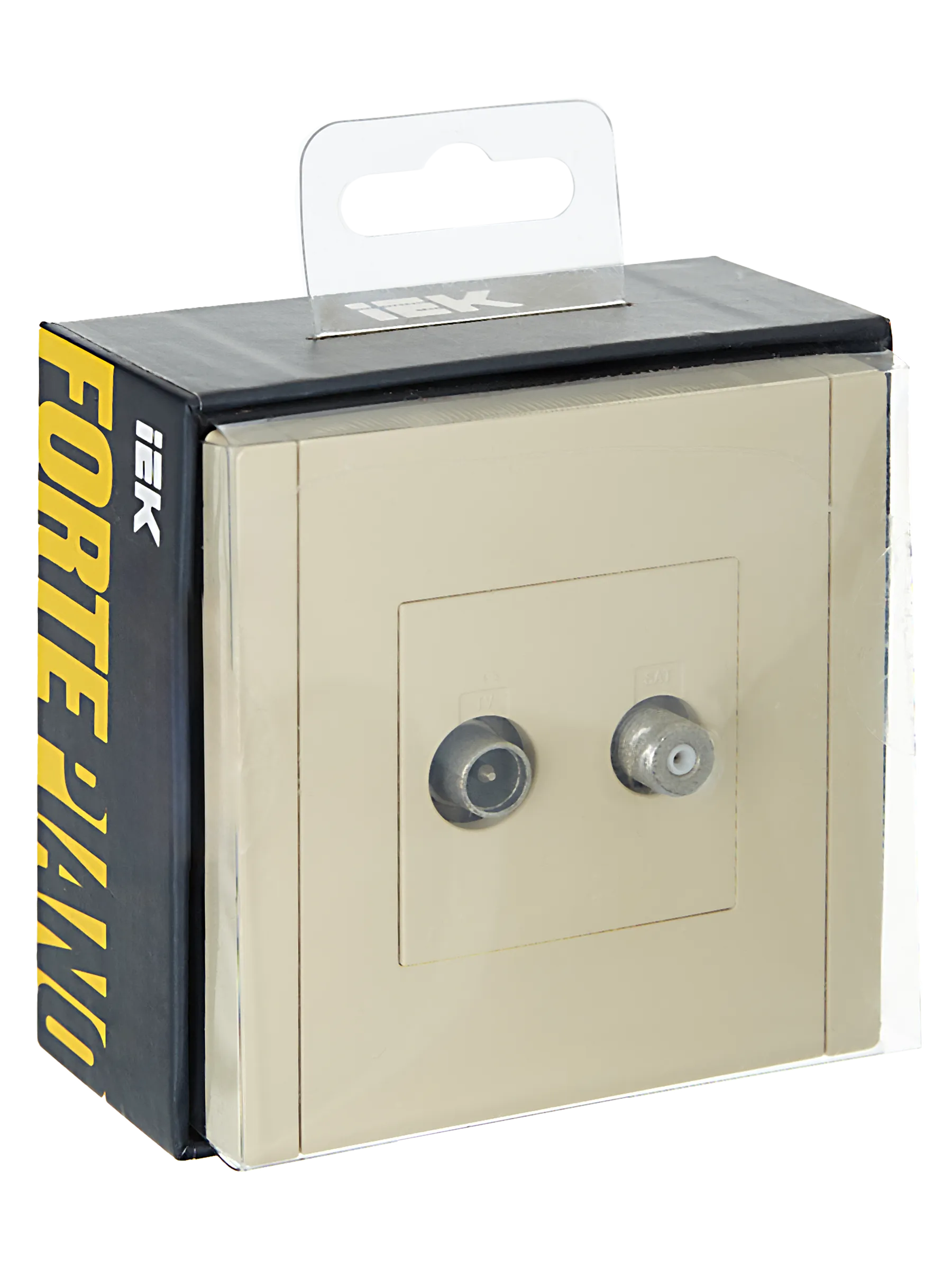 FORTE&PIANO Розетка двойная TV+SAT FP438 ваниль IEK - Фото 2