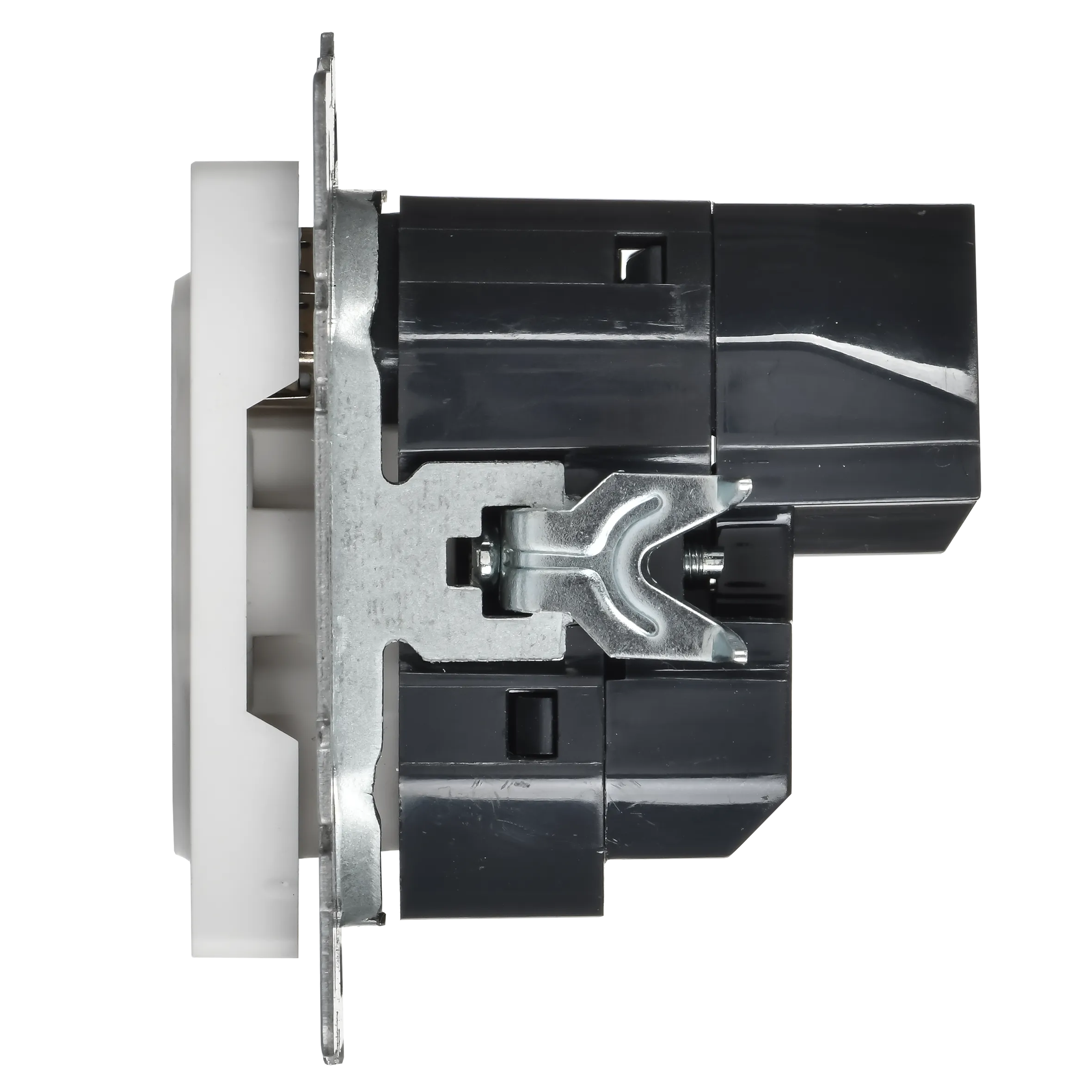 BRITE Розетка 1-местная с заземлением с защитными шторками 16А с USB A+C 18Вт РЮш11-1-БрАБ арктический белый IEK - Фото 3